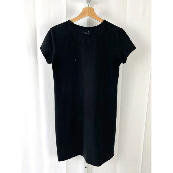 HORNY TOAD & Co  S Short Sleeve T Shirt Shift Dress Cotton Lyocell Blue Black - Picture 3 of 4